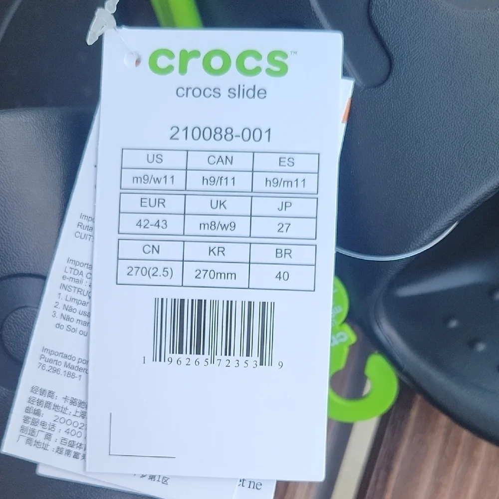 CROCS Unisex black Slide Sandals Size M9/w11